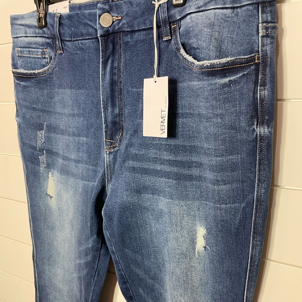 Vervet Womens Size 18 Bella High Rise Flare‎ Blue Denim Jeans V2152